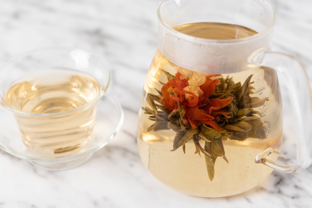 A freshly prepared cup of tea at Orange Pekoe